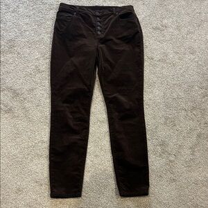CAbi Dark Brown courduroy skinny jeans #4319